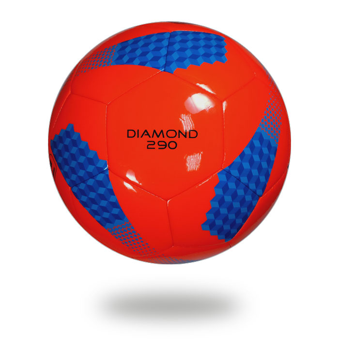 Diamond 290 | Hot Red cover of football printed with blue and navy blue cylinder