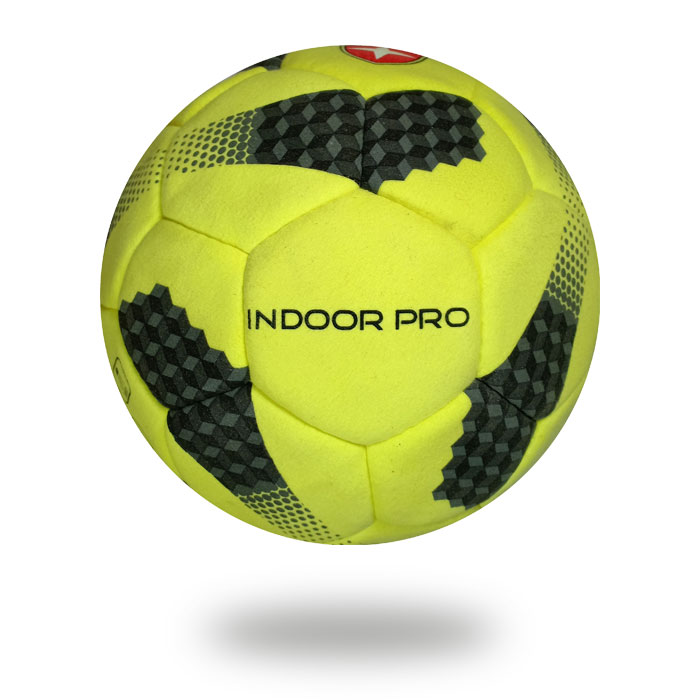 Indoor Pro |colorful ball yellow and black player for soccer on the white background