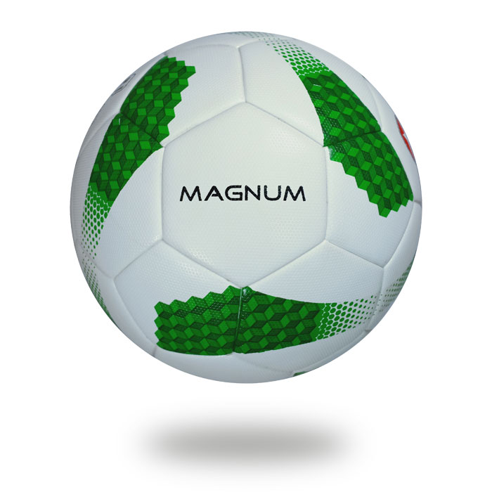 Magnum | A Football picture with having a white upper cover that's printed green color draw cube