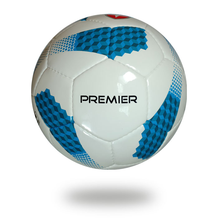 Premier | Hi solid PU material white dark blue match soocerball