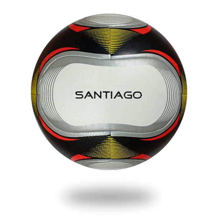Santiago | white football printed with a silver oval shape and highlighted with red color