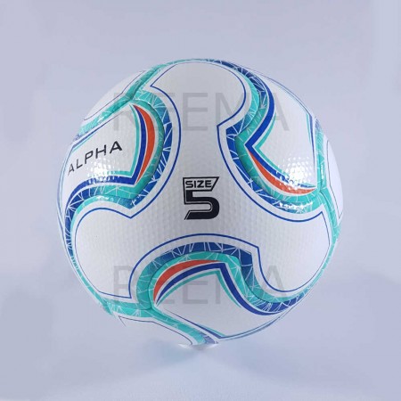 Alpha | high quality size 5 hand stitched soccer ball cyan