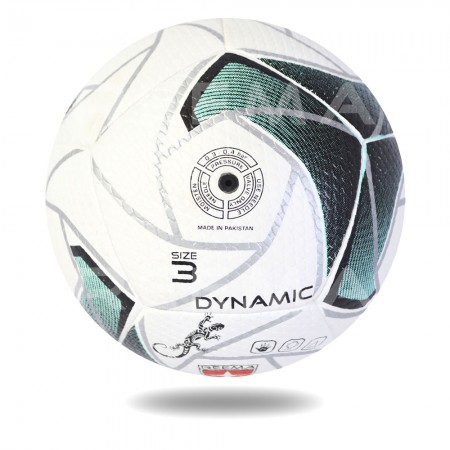 Dynamic 3D 2020 | Top Competition  white handball printed with sea green filling in silver design