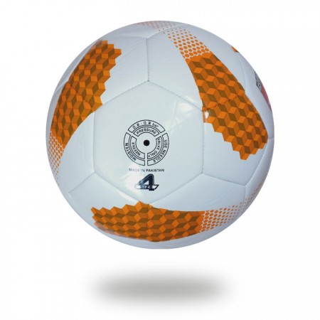Futsal Liga | 32 panel soccer ball chocolate and orange ladder design printed