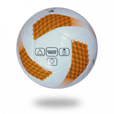 Futsal Liga | chocolate and orange ladders design printed on white PU football