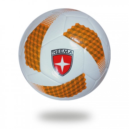 Futsal Liga | chocolate and orange ladders design printed on white PU soccer ball