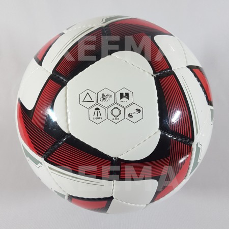 Futsal Professional | white and dark red  triangle design printed on 32 panels soccer ball