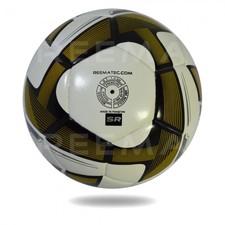 Futsal Samba 2020 | white PU and dark goldenrod triangle printed on soccer ball