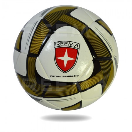Futsal Samba 2020 | synthetic leather use Training and match white and dark goldenrod triangle printed soccer ball