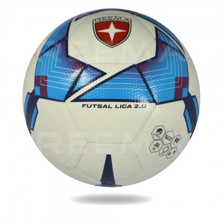Futsal Liga 2020 | white PU cover with  blue design printed training football