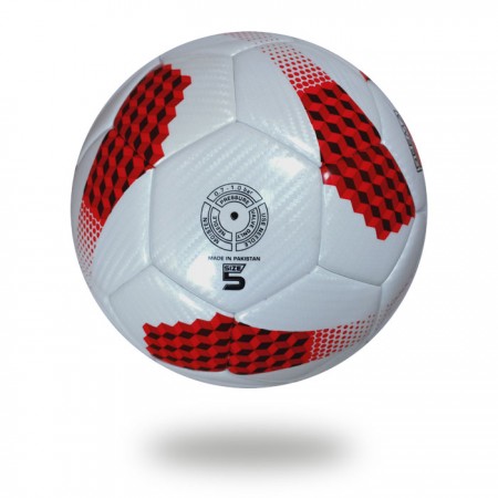 Galaxy | Red Cube made on white PU Material soccer ball