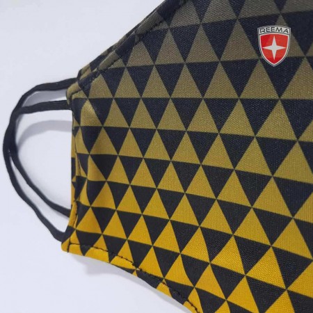 Pyramid Face Mask | Pakistan face mask Black & Gold Triangle Design