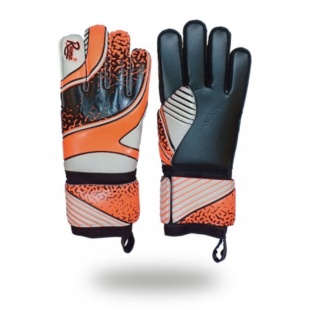 Sentinal Grip | Orange black skin color match goalkeeper Gloves with white background