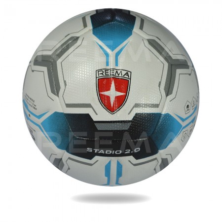 Stadio 2020 | blue and black double sided arrow shape draw on white panels of the soccer ball