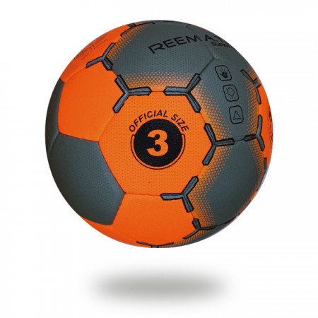 Super Grip Phantom | hand stitched ball white background orange red and dark gray printed Hand ball