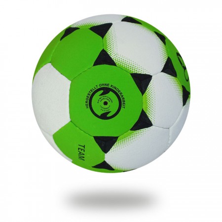 Team | White and Green Hand ball with white background