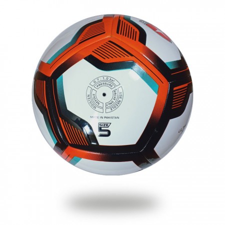 Ultimax 3D | hot red and black pentagon design on white PU Soccer ball