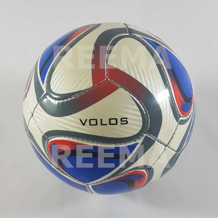 Volos |  Medium blue custom print hand sewn PU material soccer ball