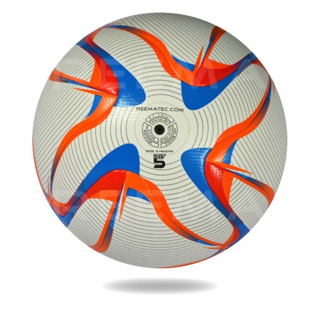 Voyag Air 2020 | White Upper cover of football printed with red orange and black circle design
